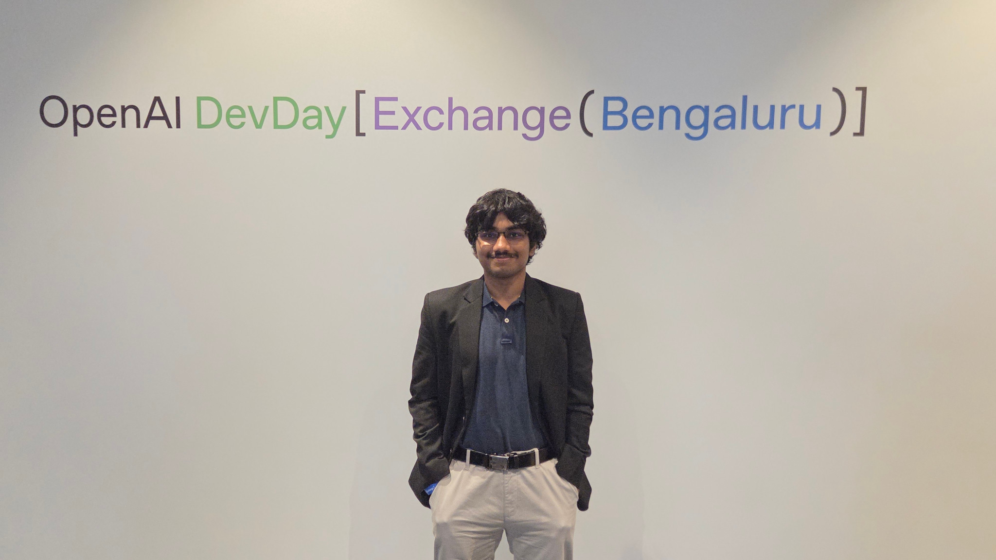 Photograph of Siddharth at OpenAI DevDay Exchange Bengaluru